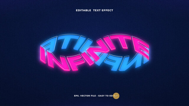 Infinite Editable Text Effect with Neon 3D Typography
