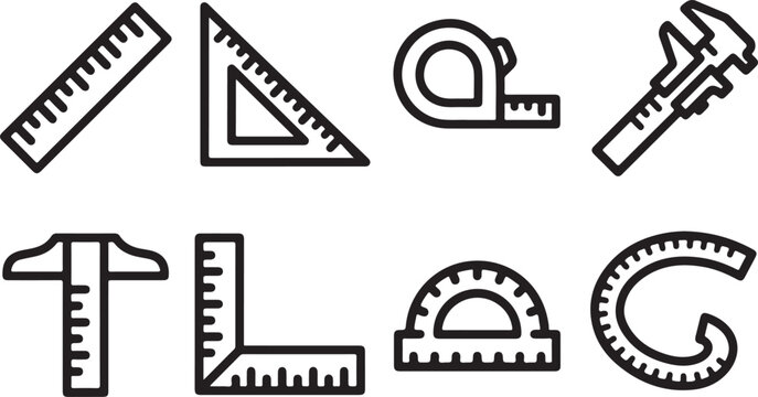 Set of school and drafting tools vector icons