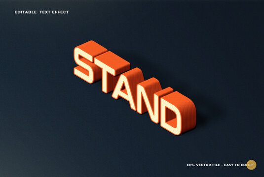 3D Stand Editable Text Effect With Cool Perspective Text Style