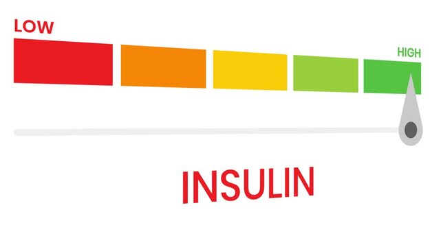Insulin gauge level 4k animation progress indicator  from low to high