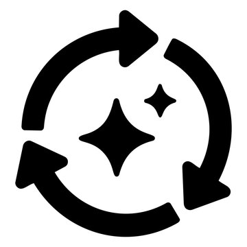 Refresh sync cycle sparkle magic clean process vector icon