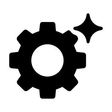Gear sparkle optimize settings clean up performance magic vector icon