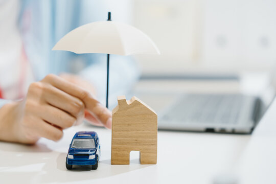 Careful insurance protection service for home and vehicle covering assets with safety and peace of mind for client family