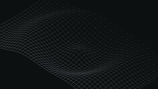 Isometric Geometric Grid Wave Animation Abstract 4K Loop