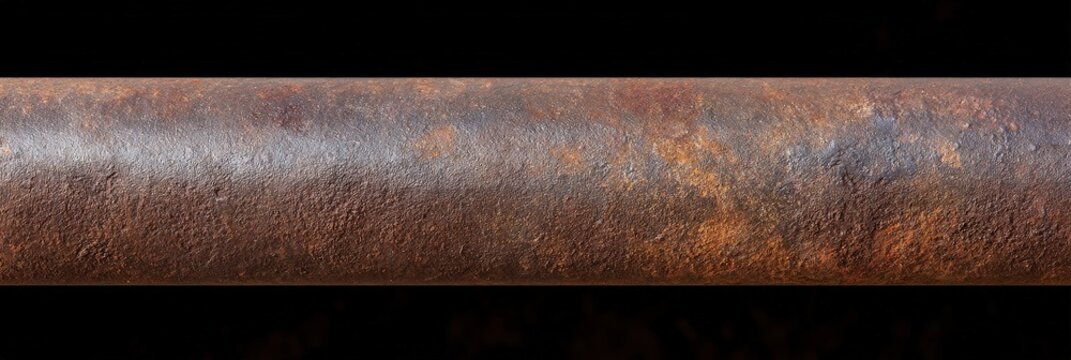 Rusty Metal Pipe in Autumn Scene