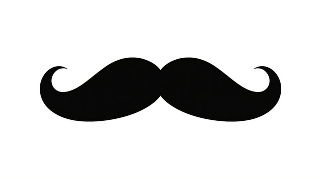 Handlebar mustache graphic isolated on a clean white background for barber shop and gentleman design projects