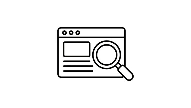 Web browser search engine interface icon for technology development.
