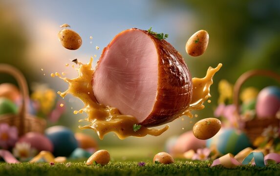 Delightful Easter Celebration with Ham and Eggs