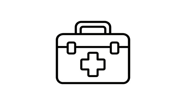 First aid kit icon with medical cross for emergency safety supply kit.