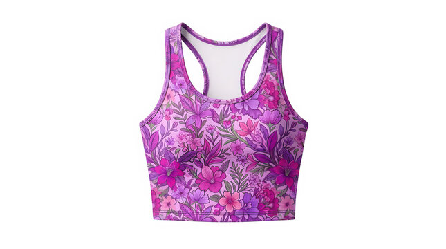 Floral sports bra with lace design