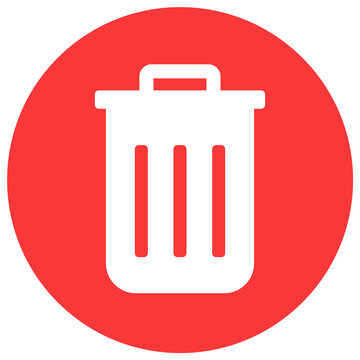 Red delete trash can icon vector illustration
