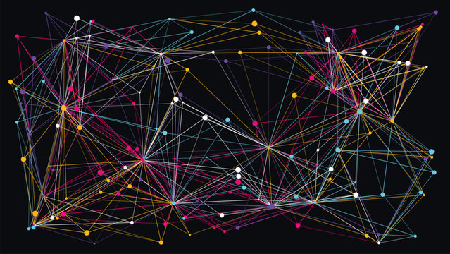 Abstract digital network constellation with geometric nodes