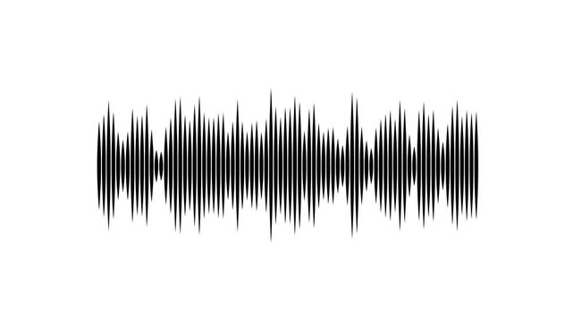 Voice recording frequency line, digital audio spectrum overlay, sound wave visualizer animation, music waveform equalizer, frequency pulse display, podcast spectrum on white background, 4k	