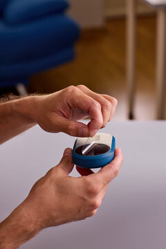 portable 4g usb modem without SIM card lies on the keyboard Stock Photo
