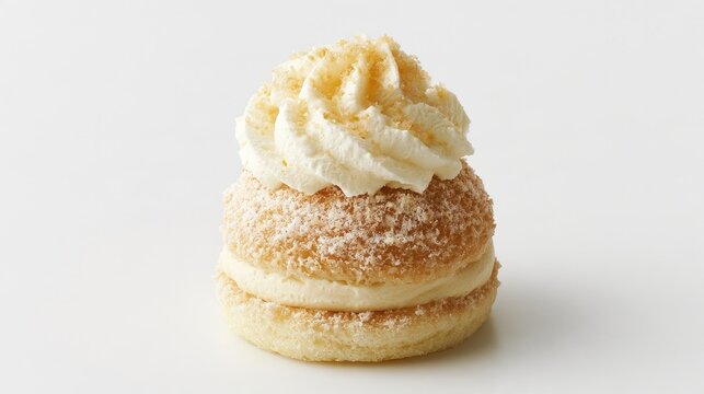 Sweet dessert ready to eat against white backdrop