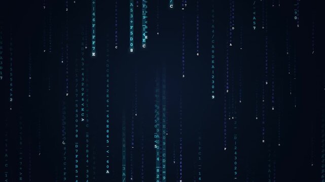 A premium cinematic visualization of continuously flowing digital data streams, representing an AI processing core in a deep, atmospheric technological space. Features a seamless 20-second loop.