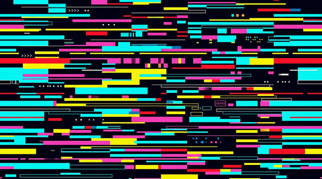 Geometric rectangles creating digital glitch pattern