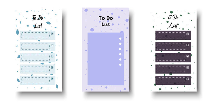 Colorful to-do list templates for productivity and organization on transparent background