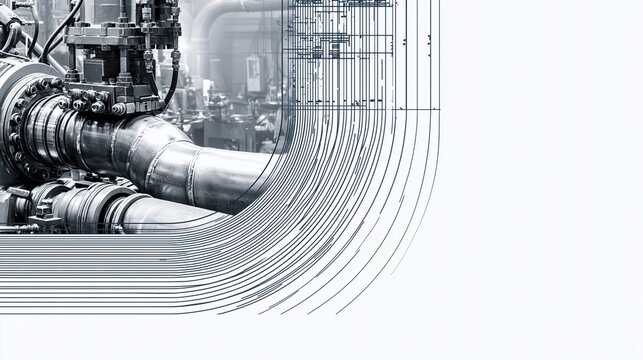 Industrial Pipeline Inspection: Detailed View of Complex Machinery