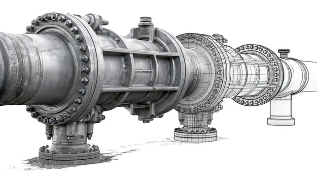 Industrial Steam Pipe Inspection: Detailed Examination of Large Metal Conduit
