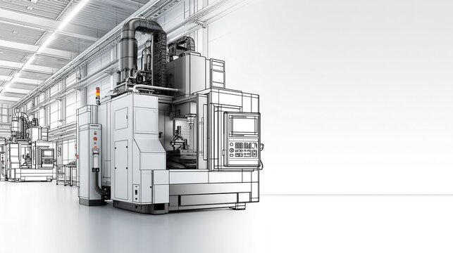 Industrial CNC Machine in Factory Setting