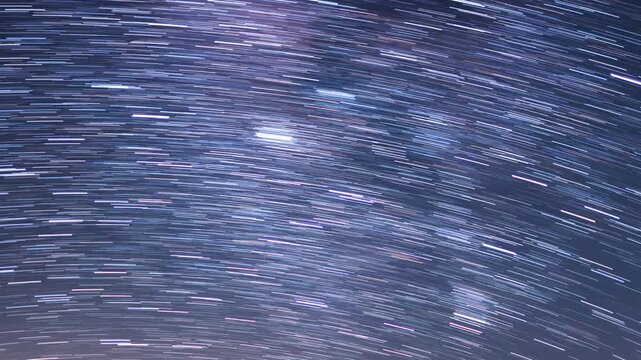 Star Trails of Milky Way Galaxy in South Sky in Sierra Nevada Mountains Astrophotography Time Lapse in California USA
