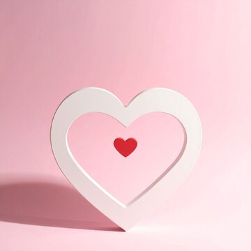 Heart shape cutout with small red heart inside