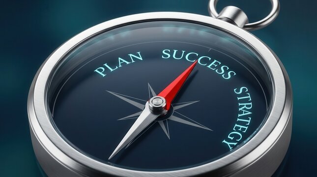 A compass pointing to success and strategy for navigating economic recovery and growth.