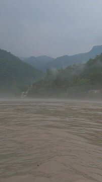 Ganges River and Himalayan Mountains in Rishikesh, India &ndash; Time-Lapse