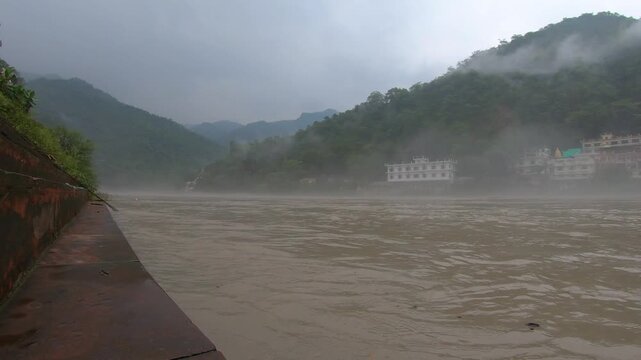 Ganges River and Himalayan Mountains in Rishikesh, India &ndash; Time-Lapse