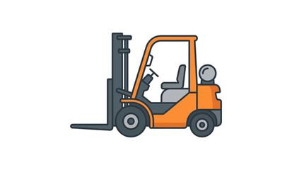 Naklejka premium Creative Orange and Gray Forklift Art for Warehouse and Logistics Design with high quality professional line art symbols for modern creative design and digital branding projects