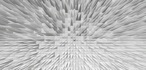 Fototapeta premium Sharp pyramidal 3d abstract background with light grey and white tones creating a dynamic, energetic, and futuristic visual for presentations.