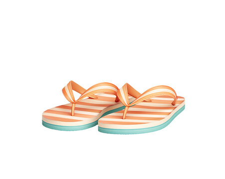 a stripped flip flops