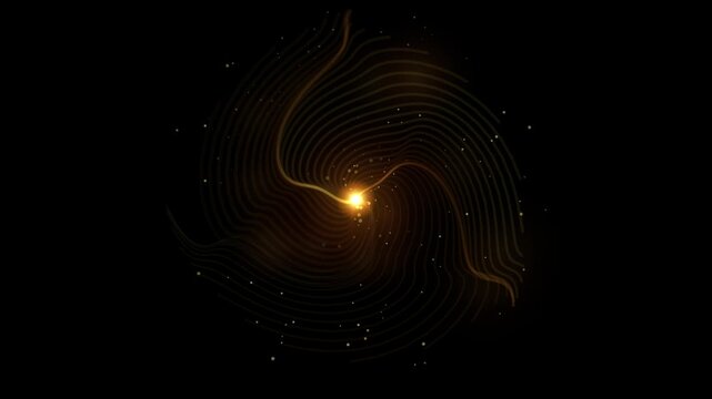Futuristic glowing light trails forming a hypnotic spiral vortex pattern
