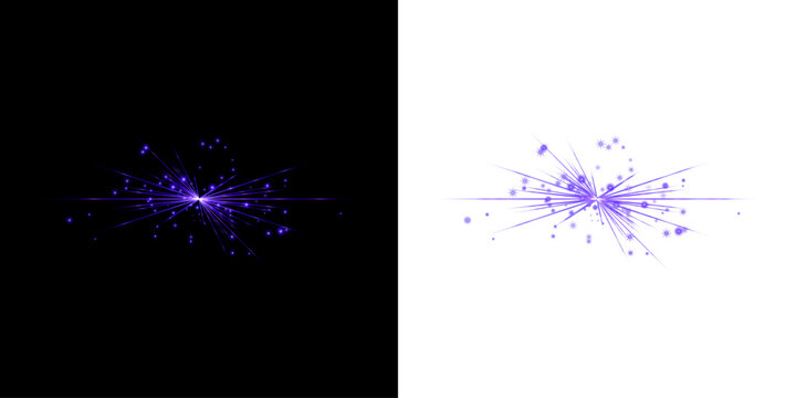 A vibrant explosion of blue light effects beautifully isolated on transparent background