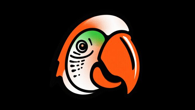 Stylized Parrot Head Illustration