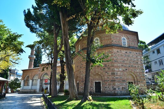 A view of the Hamza Bey Mosque and Complex in the city of Bursa, Turkey.