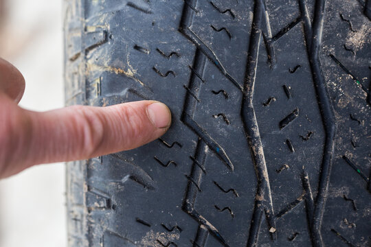 a worn-out car tire