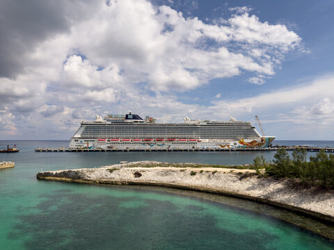 Norwegian Getaway Docked at Norwegian's Private Island in the Bahamas, Great Stirrup Cay