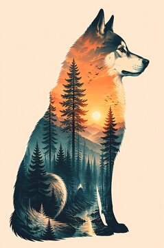 wolf in the forest