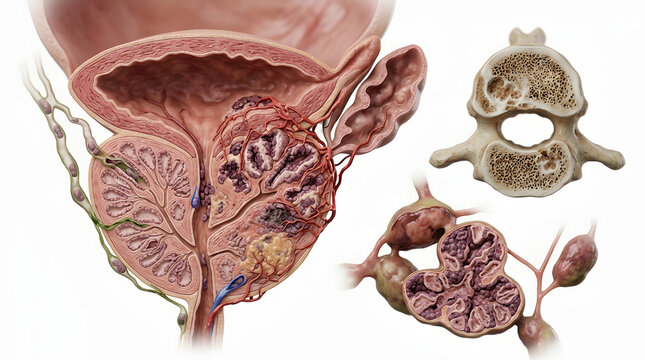 Metastatic Prostate Cancer &ndash; Prostate Cancer Medical Pathology Illustration 2