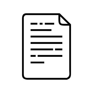 Simple line paper document icon with black outline and fold.