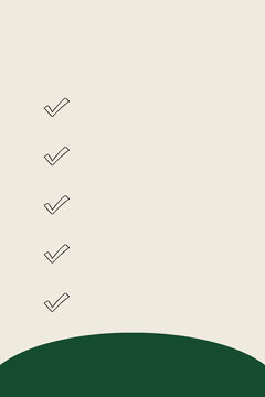 Minimalist Checklist Template Background with a check Marks and Copy Space