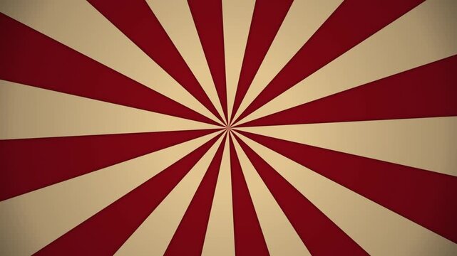 Retro sunburst background, animation, vintage red, and cream radial, stripes motion for, broadcast and advertising