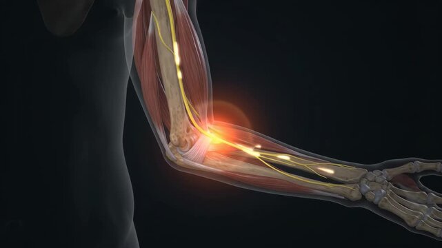 Ulnar Nerve Entrapment During Elbow Flexion at the Cubital Tunnel for Medical Education