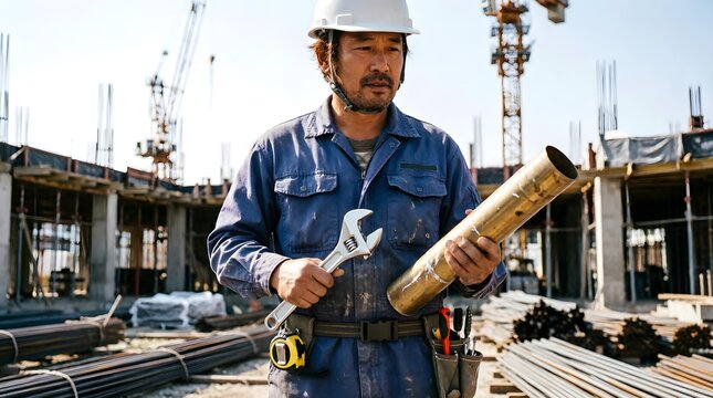 Worker Denim Hard Hat Wrench
