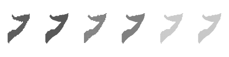 Obraz premium Dot mosaic Somalia outline map set