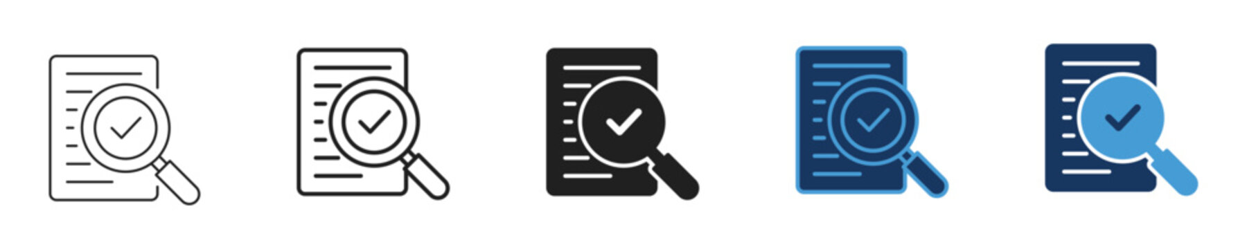 Document audit verified search inspection icon, vector illustration