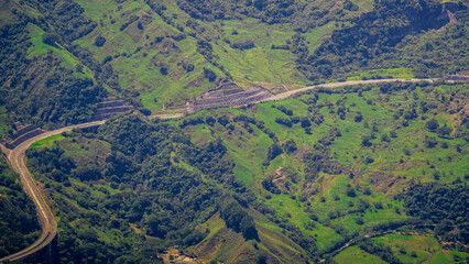 Obraz premium aerial view of highway in Antioquia