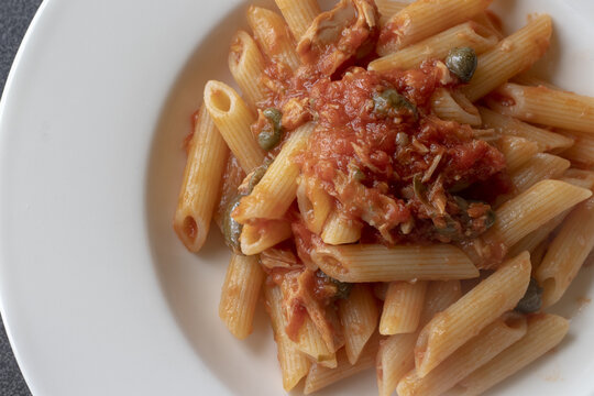 Penne With Tomato Tuna And Capers